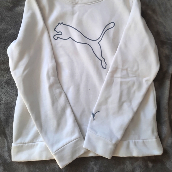 White Puma asymmetrical cowl neck sweatshirt - Picture 2 of 3
